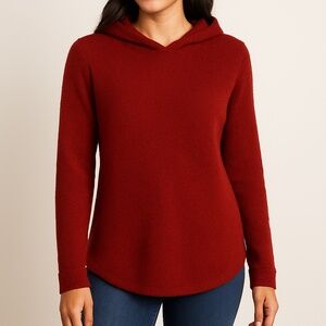 Loft Shirttail Hoodie Sweater - Red